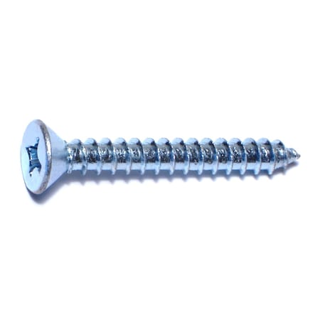 Midwest Fastener Sheet Metal Screw, #12 x 1-3/4 in, Zinc Plated Steel Flat Head Phillips Drive, 100 PK 03034